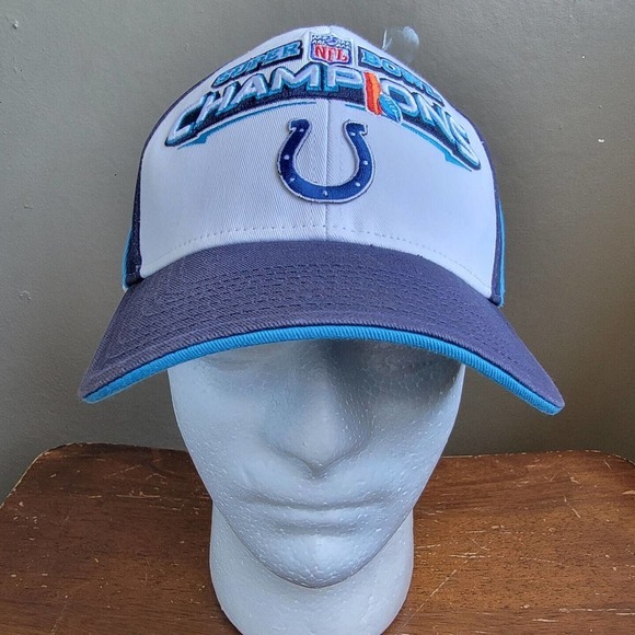 Indianapolis Colts NFL Super Bowl Champion Reebok Adjustable Cap Hat White‎ - Picture 1 of 13